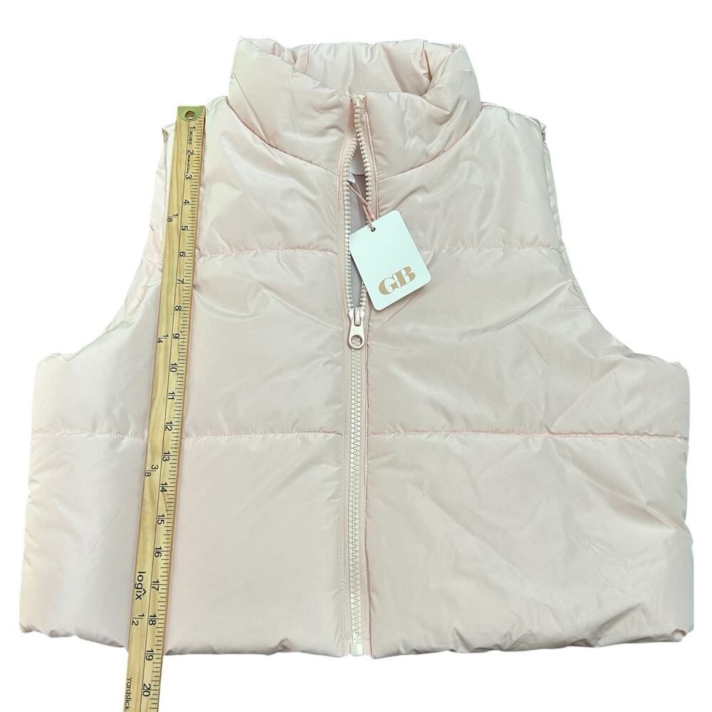 NWT Gianni Bini GB Girls Sz Xl Light Pink Quilted Puffer Vest Sleeveless Jacket - Picture 4 of 9